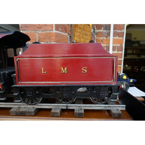 1103 - A scratch built painted wood 4.5in gauge LMS Royal Scot Class 4-6-0 '6134 Atlas' locomotive and tend... 