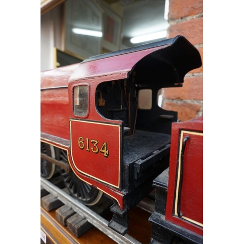 1103 - A scratch built painted wood 4.5in gauge LMS Royal Scot Class 4-6-0 '6134 Atlas' locomotive and tend... 