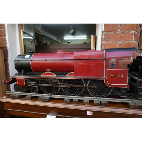 1103 - A scratch built painted wood 4.5in gauge LMS Royal Scot Class 4-6-0 '6134 Atlas' locomotive and tend... 