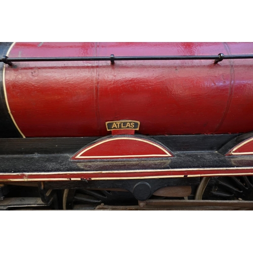 1103 - A scratch built painted wood 4.5in gauge LMS Royal Scot Class 4-6-0 '6134 Atlas' locomotive and tend... 