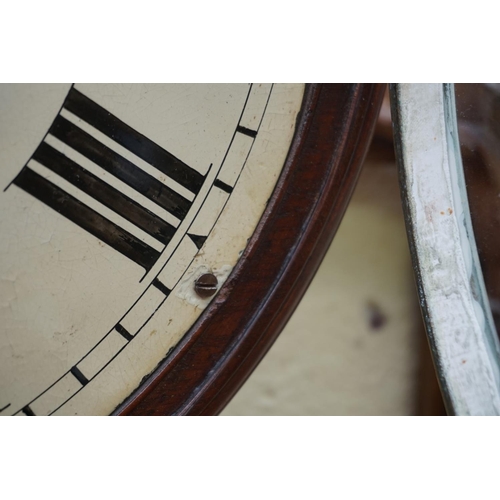 1158 - A 19th century mahogany fusee wall clock, the 12in painted dial inscribed 'A Tabraham, Cambridge', w... 