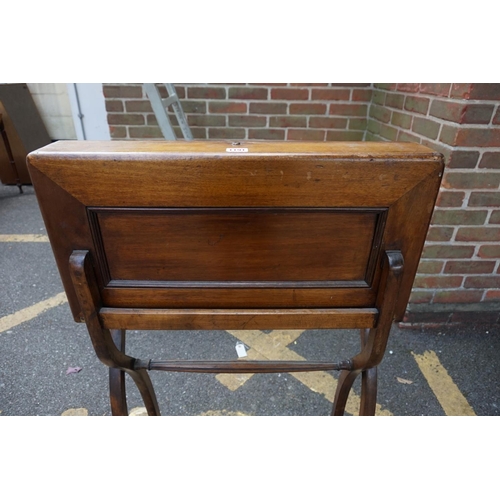 1191 - A vintage mahogany campaign style folding desk, 61.5cm wide. 