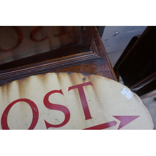 1193 - An enamel 'Post Office' double sided oval sign, 45.5cm wide. 