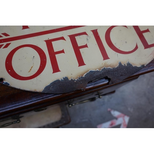 1193 - An enamel 'Post Office' double sided oval sign, 45.5cm wide. 