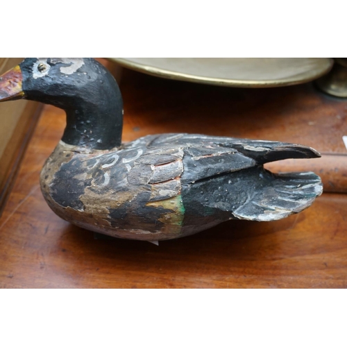 1264 - Four painted wood decoy ducks. 