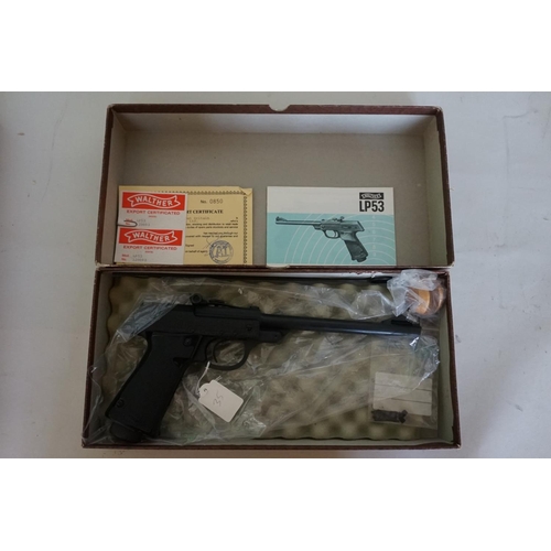 1745 - A Walther LP53 .177 Cal CO2 air pistol, in box and with paperwork.This is the model of pistol as use... 