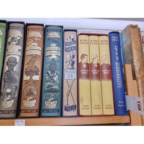 108 - FOLIO SOCIETY: large collection of approx 115 volumes, Folio Society, all but 2 boxed, generall... 