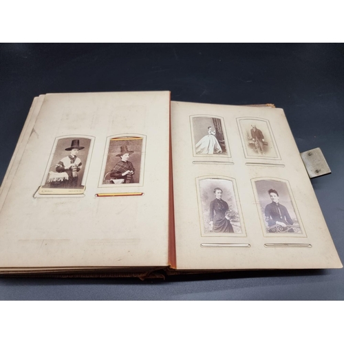 147 - CARTE DE VISITE ALBUM: an album of approx 74 cartes des visite and cabinet cards, loosely inser... 