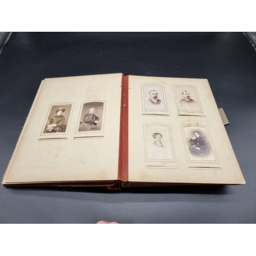 147 - CARTE DE VISITE ALBUM: an album of approx 74 cartes des visite and cabinet cards, loosely inser... 