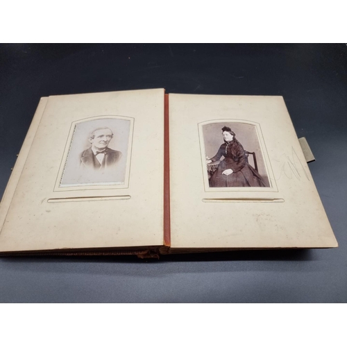 147 - CARTE DE VISITE ALBUM: an album of approx 74 cartes des visite and cabinet cards, loosely inser... 