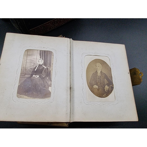 149 - CARTE DE VISITE ALBUMS: a group of 3 19th century albums containing approx 120 cartes des visit... 