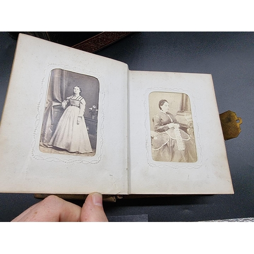 149 - CARTE DE VISITE ALBUMS: a group of 3 19th century albums containing approx 120 cartes des visit... 