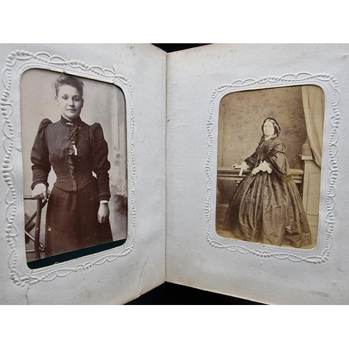 149 - CARTE DE VISITE ALBUMS: a group of 3 19th century albums containing approx 120 cartes des visit... 