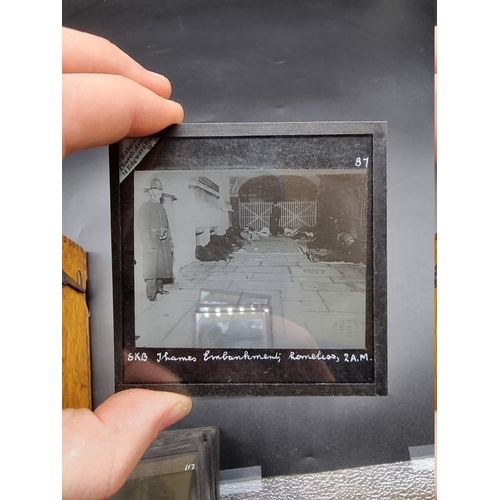 152 - MAGIC LANTERN SLIDES: LONDON STREET CHARACTERS: an unusual group of 50 uncoloured photographic lante... 