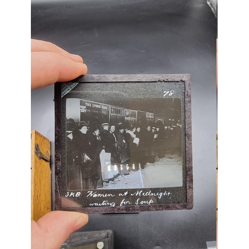 152 - MAGIC LANTERN SLIDES: LONDON STREET CHARACTERS: an unusual group of 50 uncoloured photographic lante... 