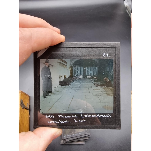 152 - MAGIC LANTERN SLIDES: LONDON STREET CHARACTERS: an unusual group of 50 uncoloured photographic lante... 