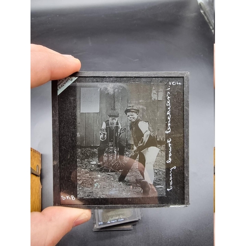 152 - MAGIC LANTERN SLIDES: LONDON STREET CHARACTERS: an unusual group of 50 uncoloured photographic lante... 