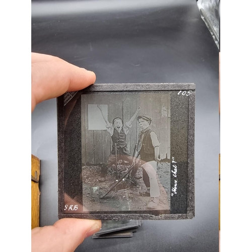 152 - MAGIC LANTERN SLIDES: LONDON STREET CHARACTERS: an unusual group of 50 uncoloured photographic lante... 