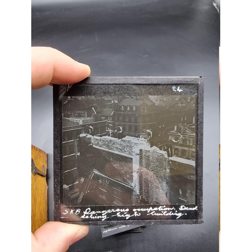 152 - MAGIC LANTERN SLIDES: LONDON STREET CHARACTERS: an unusual group of 50 uncoloured photographic lante... 