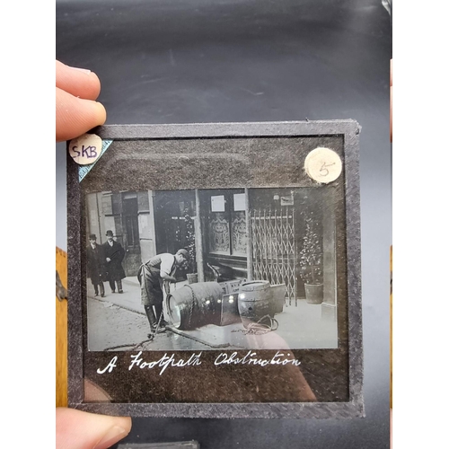 152 - MAGIC LANTERN SLIDES: LONDON STREET CHARACTERS: an unusual group of 50 uncoloured photographic lante... 