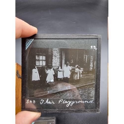 152 - MAGIC LANTERN SLIDES: LONDON STREET CHARACTERS: an unusual group of 50 uncoloured photographic lante... 