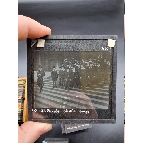 152 - MAGIC LANTERN SLIDES: LONDON STREET CHARACTERS: an unusual group of 50 uncoloured photographic lante... 