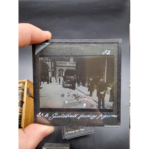 152 - MAGIC LANTERN SLIDES: LONDON STREET CHARACTERS: an unusual group of 50 uncoloured photographic lante... 