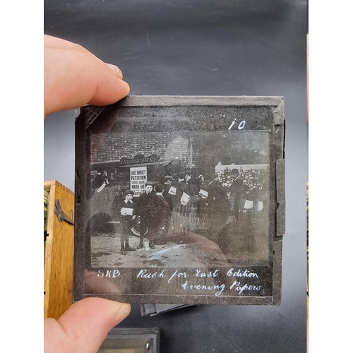 152 - MAGIC LANTERN SLIDES: LONDON STREET CHARACTERS: an unusual group of 50 uncoloured photographic lante... 