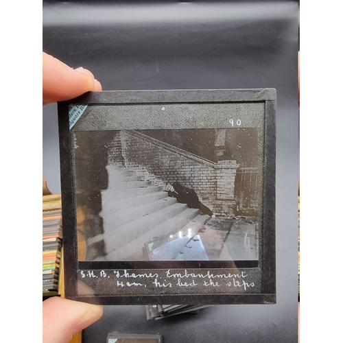 152 - MAGIC LANTERN SLIDES: LONDON STREET CHARACTERS: an unusual group of 50 uncoloured photographic lante... 