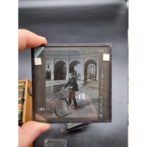 152 - MAGIC LANTERN SLIDES: LONDON STREET CHARACTERS: an unusual group of 50 uncoloured photographic lante... 