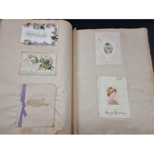 155 - SCRAP ALBUMS: a pair of mid-19th century scrap albums containing pasted in engravings, drawings... 