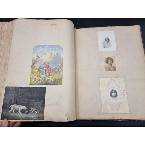 155 - SCRAP ALBUMS: a pair of mid-19th century scrap albums containing pasted in engravings, drawings... 