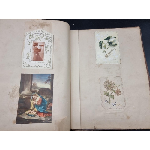 155 - SCRAP ALBUMS: a pair of mid-19th century scrap albums containing pasted in engravings, drawings... 