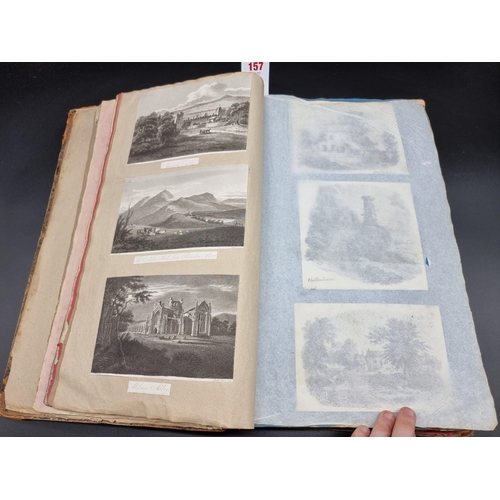 157 - GEORGIAN SCRAP ALBUM: a substantial album containing numerous pasted-in engravings, drawings, w... 