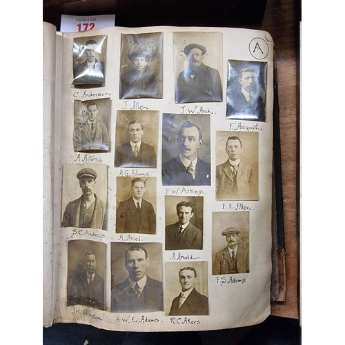 172 - POLICE MUGSHOTS: an album containing approx 570 portrait photographs of males, alphabetically arrang... 