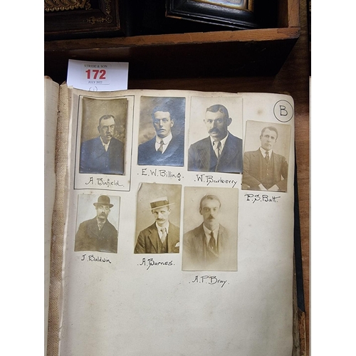 172 - POLICE MUGSHOTS: an album containing approx 570 portrait photographs of males, alphabetically arrang... 