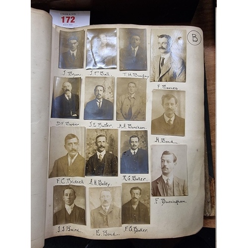 172 - POLICE MUGSHOTS: an album containing approx 570 portrait photographs of males, alphabetically arrang... 