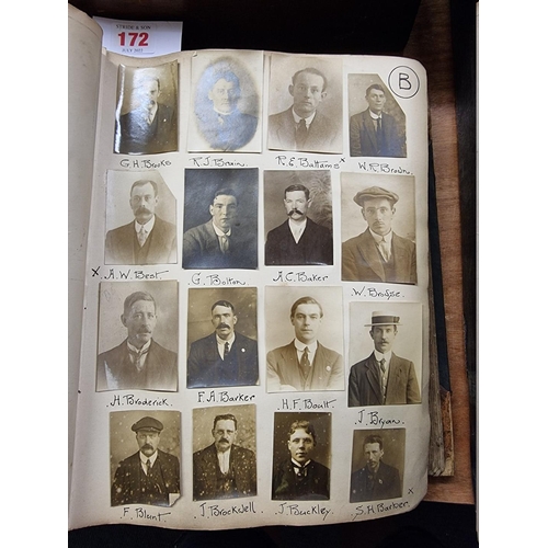 172 - POLICE MUGSHOTS: an album containing approx 570 portrait photographs of males, alphabetically arrang... 