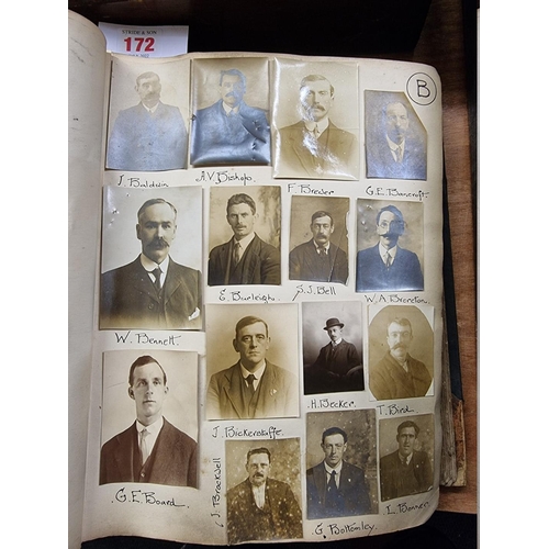 172 - POLICE MUGSHOTS: an album containing approx 570 portrait photographs of males, alphabetically arrang... 