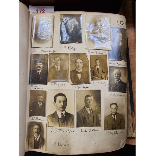 172 - POLICE MUGSHOTS: an album containing approx 570 portrait photographs of males, alphabetically arrang... 