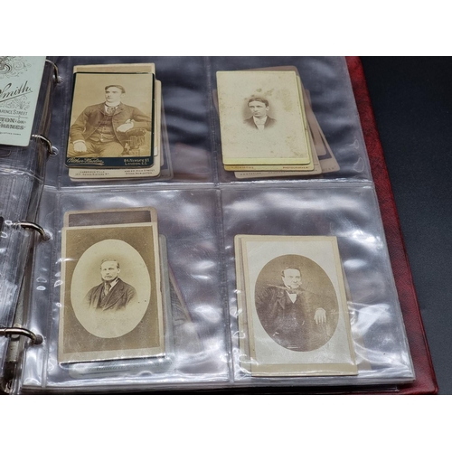 177 - CARTE DE VISITE: a collection of 67 cartes des visite, loosely inserted in modern postcard albu... 