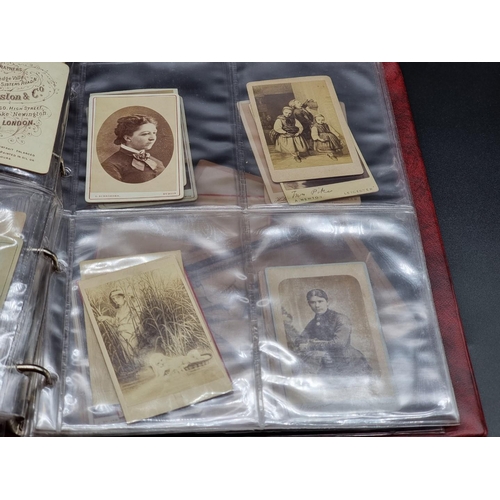 177 - CARTE DE VISITE: a collection of 67 cartes des visite, loosely inserted in modern postcard albu... 