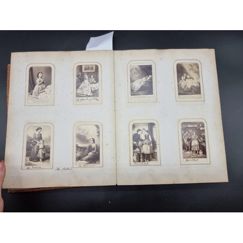 178 - CARTE DE VISITE ALBUM: period album of approx 190 cartes des visite, portraits, genre types and topo... 