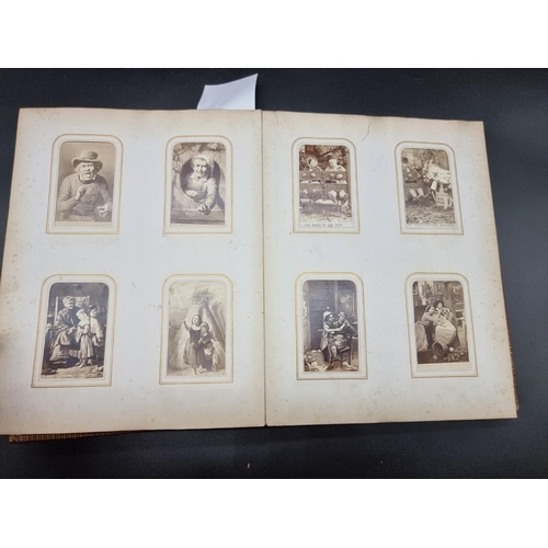 178 - CARTE DE VISITE ALBUM: period album of approx 190 cartes des visite, portraits, genre types and topo... 