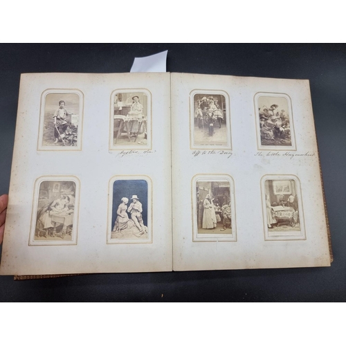 178 - CARTE DE VISITE ALBUM: period album of approx 190 cartes des visite, portraits, genre types and topo... 