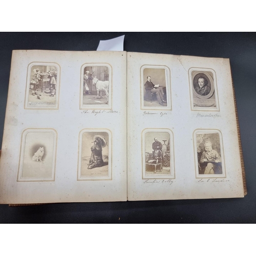 178 - CARTE DE VISITE ALBUM: period album of approx 190 cartes des visite, portraits, genre types and topo... 