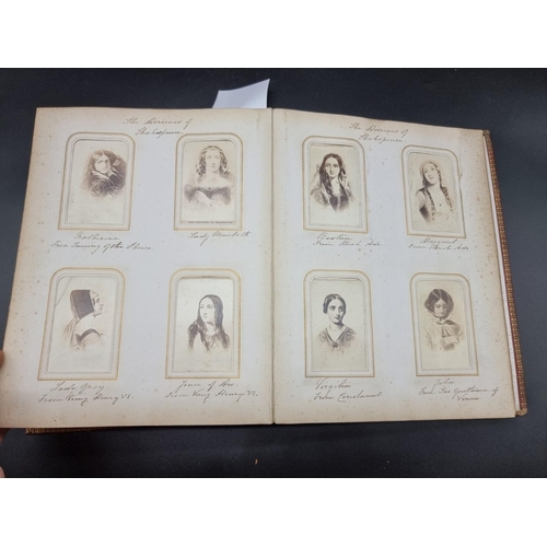 178 - CARTE DE VISITE ALBUM: period album of approx 190 cartes des visite, portraits, genre types and topo... 