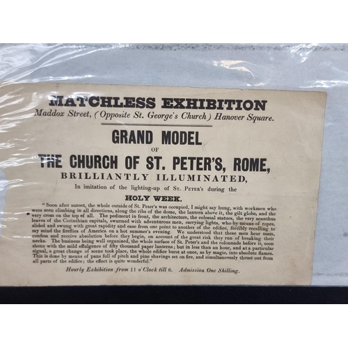 185 - GRAND MODEL OF THE CHURCH OF ST PETERS, ROME: printed flyer for exhibition at Maddox Street, Hanover... 