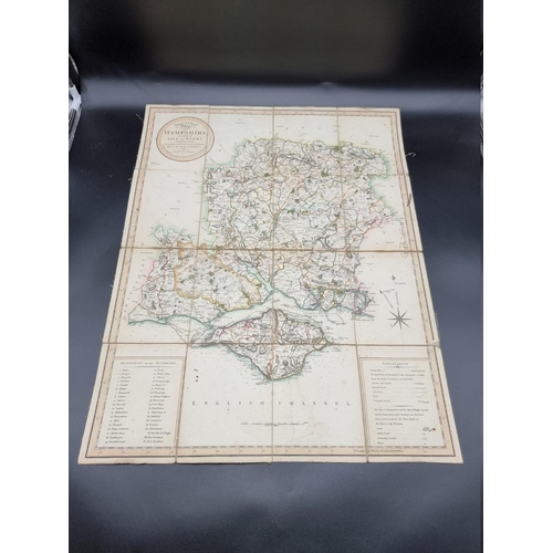 194 - FOLDING MAP: COLTMAN (Nathaniel): 'A New Map of Hampshire including the Isle of Wight, exhibiting al... 