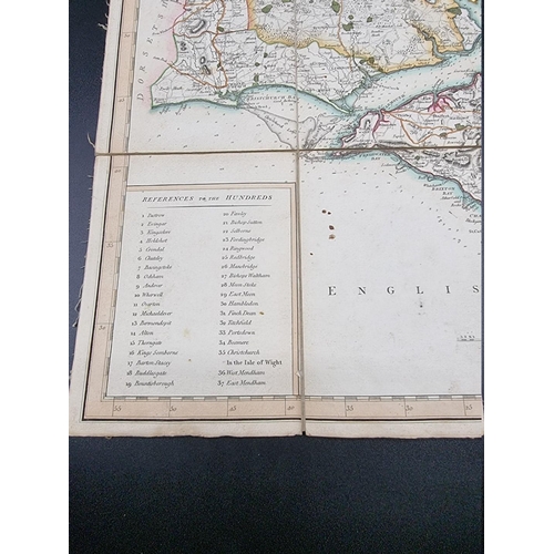 194 - FOLDING MAP: COLTMAN (Nathaniel): 'A New Map of Hampshire including the Isle of Wight, exhibiting al... 